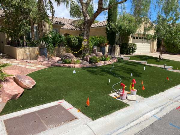 Water main installation showing new copper pipe in Las Vegas
