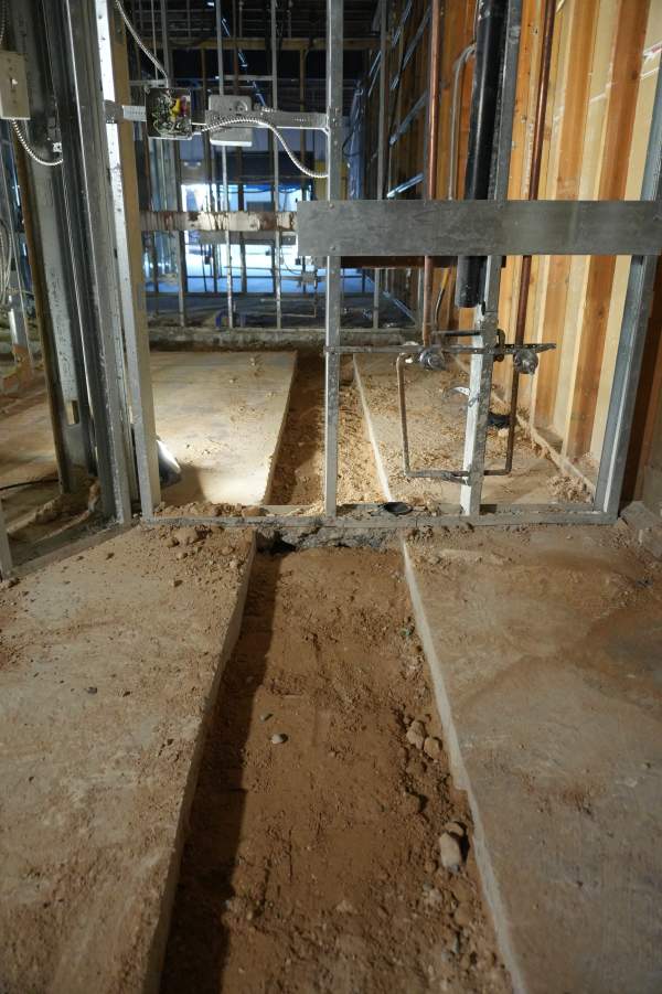 Royalty Plumbing service truck at a residential sewer line repair job in Las Vegas Nevada
