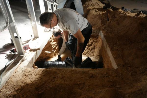 Sewer camera inspection showing damaged clay tile lateral in Las Vegas home