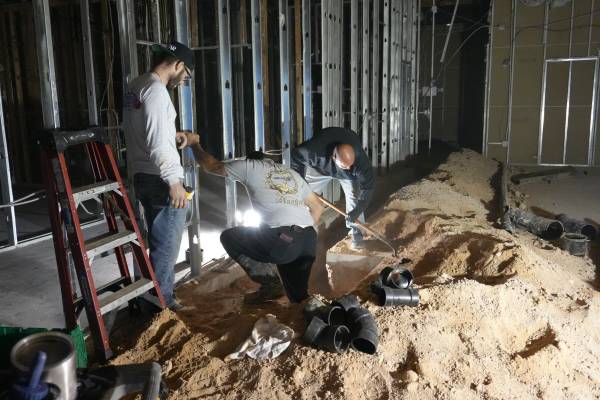 Sewer camera inspection showing damaged clay tile lateral in Las Vegas home