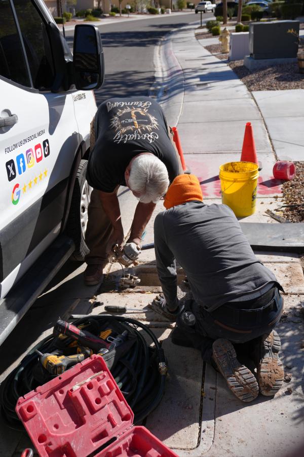 Royalty Plumbing plumber replacing faucet cartridge at Las Vegas bathroom vanity
