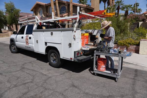 Sewer camera inspection showing damaged clay tile lateral in Las Vegas home